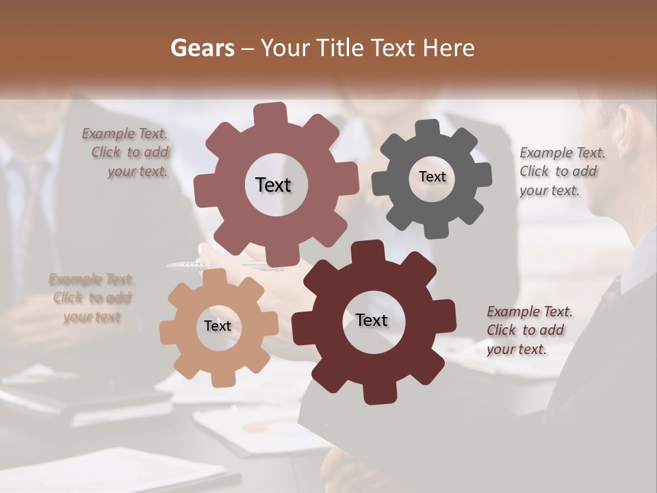 A Group Of Business People Sitting Around A Table PowerPoint Template