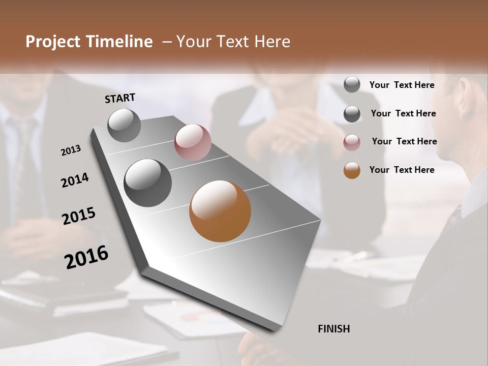 A Group Of Business People Sitting Around A Table PowerPoint Template
