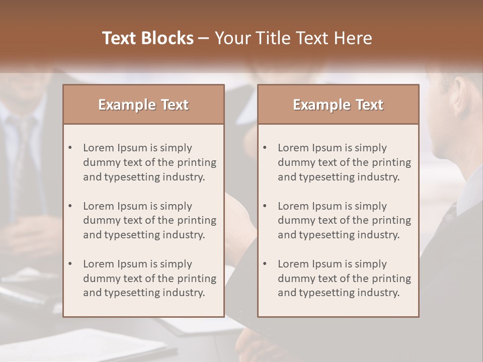 A Group Of Business People Sitting Around A Table PowerPoint Template