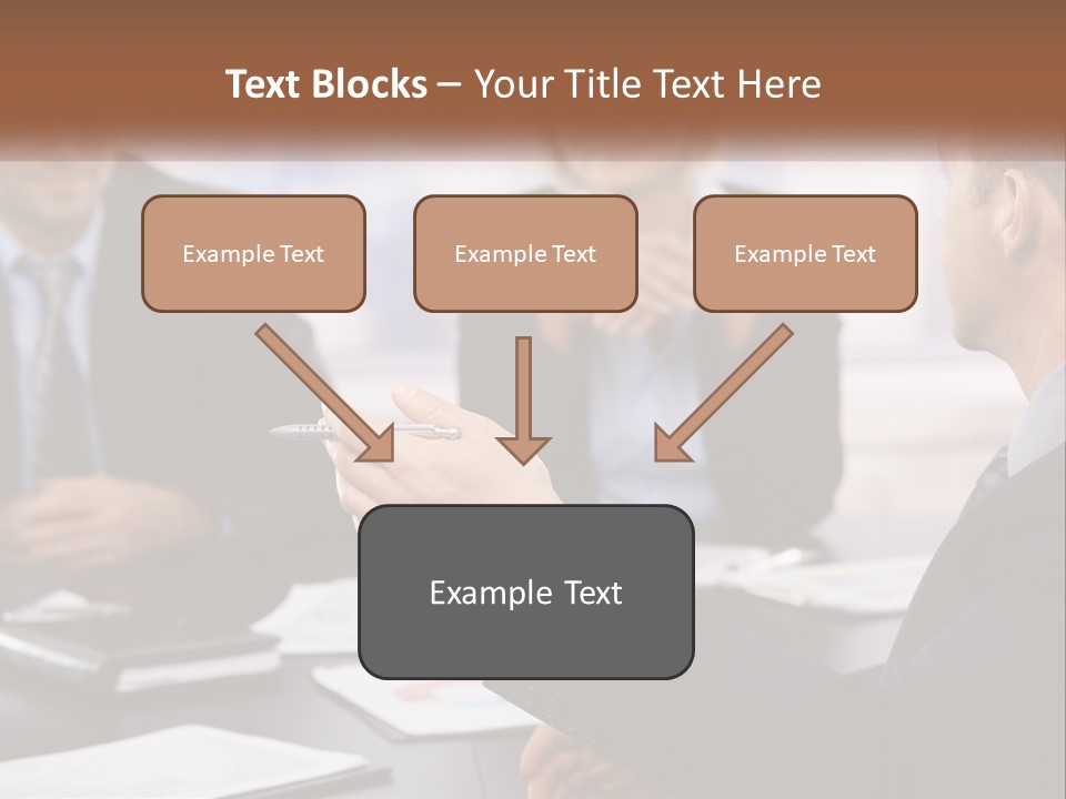 A Group Of Business People Sitting Around A Table PowerPoint Template