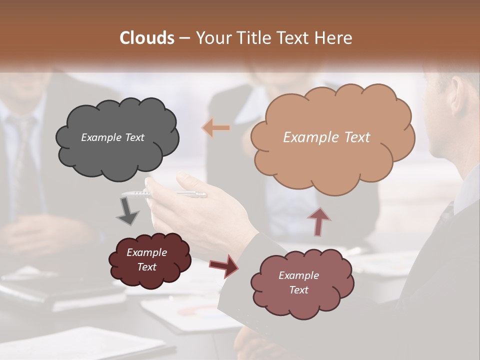 A Group Of Business People Sitting Around A Table PowerPoint Template