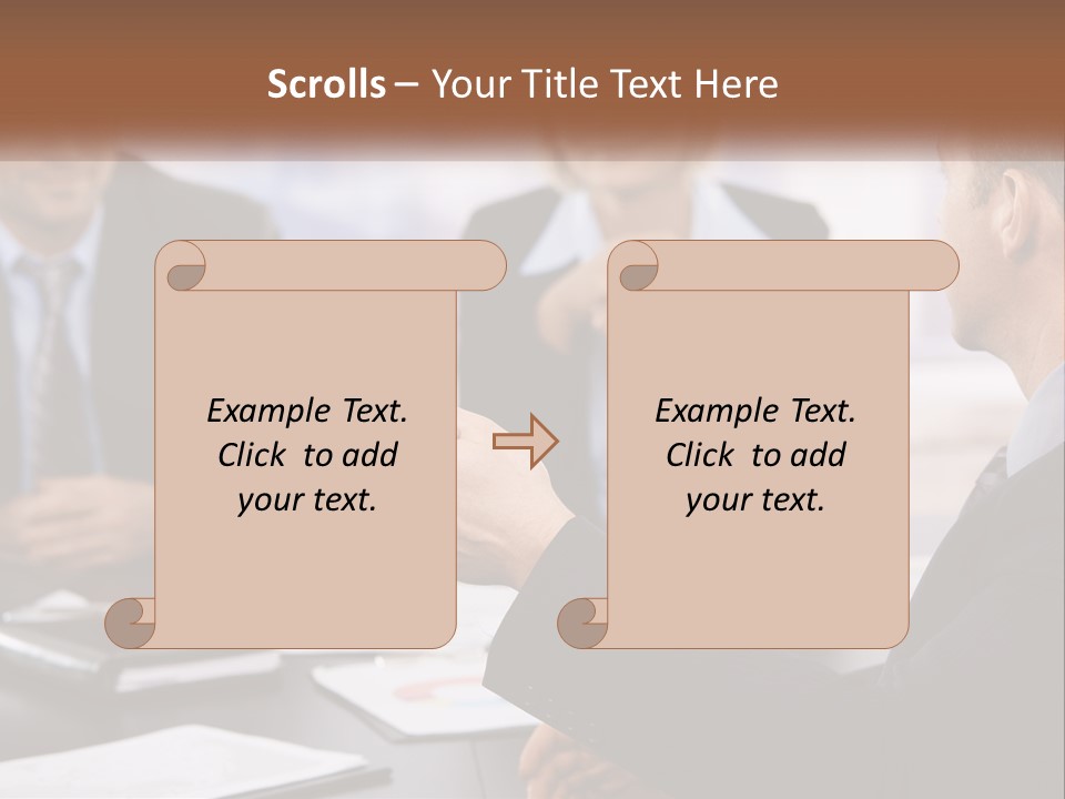 A Group Of Business People Sitting Around A Table PowerPoint Template