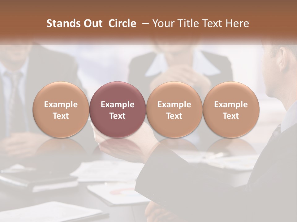 A Group Of Business People Sitting Around A Table PowerPoint Template