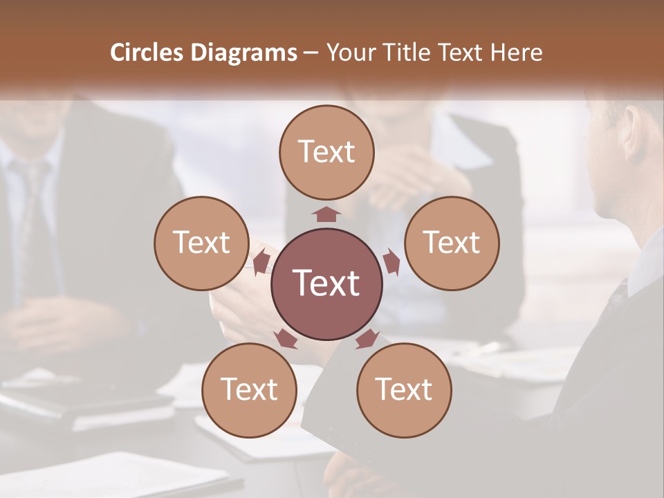 A Group Of Business People Sitting Around A Table PowerPoint Template