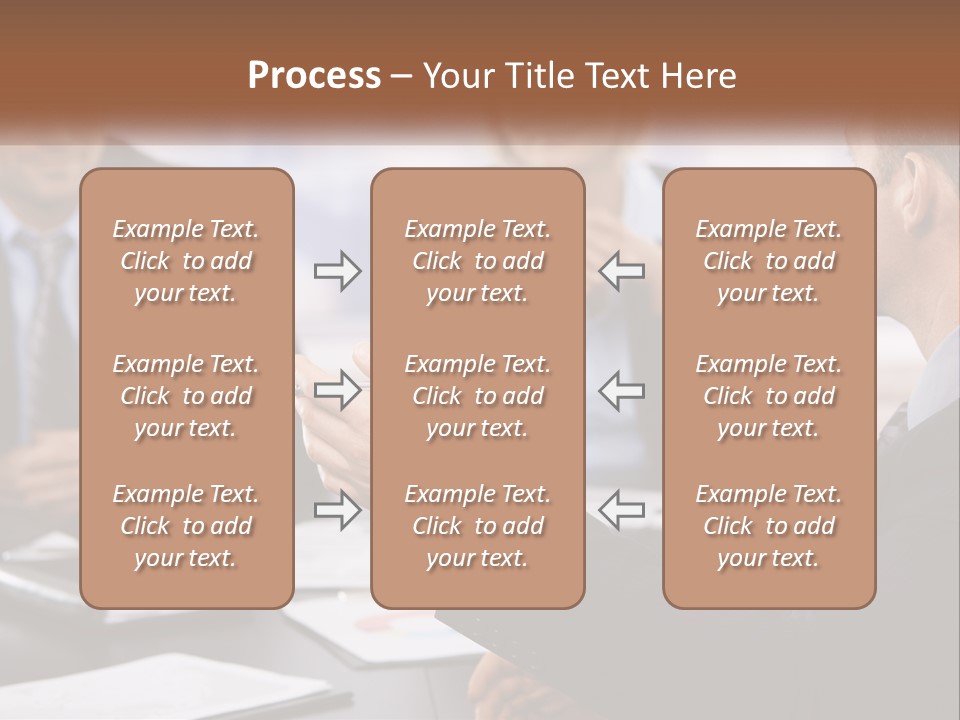 A Group Of Business People Sitting Around A Table PowerPoint Template