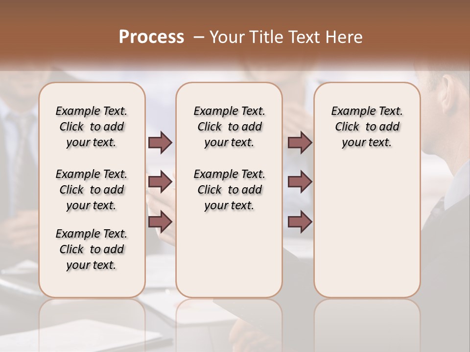 A Group Of Business People Sitting Around A Table PowerPoint Template