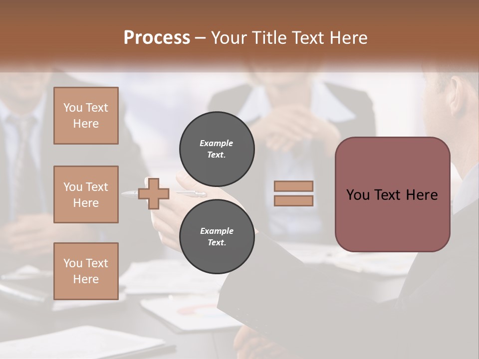 A Group Of Business People Sitting Around A Table PowerPoint Template