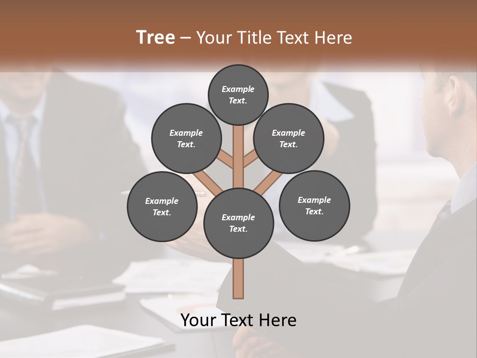 A Group Of Business People Sitting Around A Table PowerPoint Template