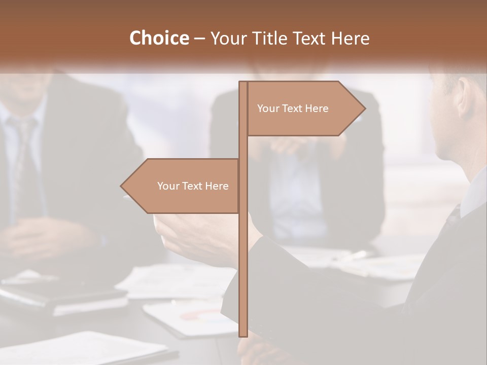 A Group Of Business People Sitting Around A Table PowerPoint Template
