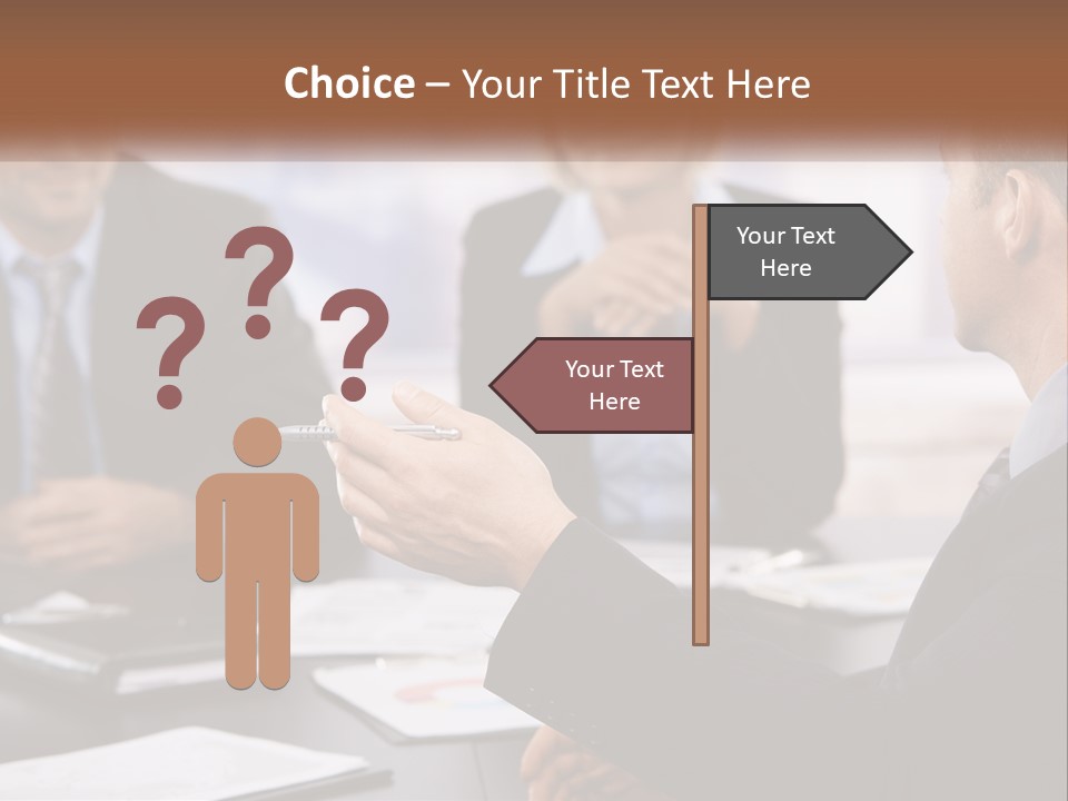 A Group Of Business People Sitting Around A Table PowerPoint Template