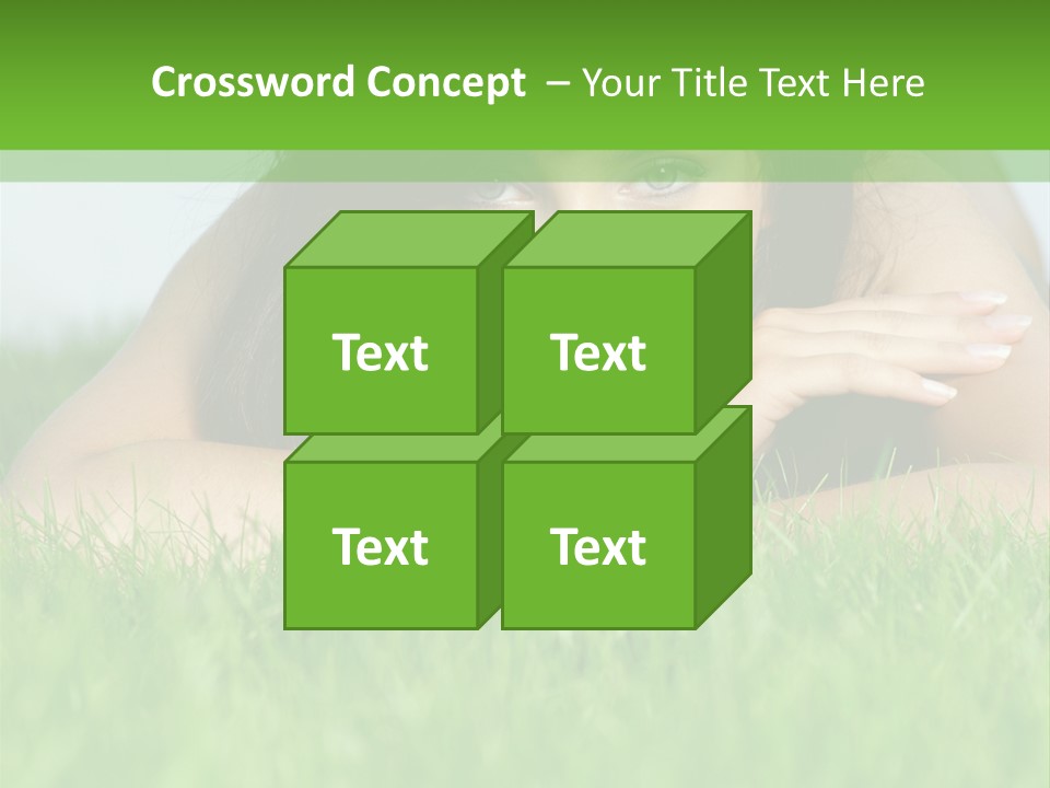 A Woman Laying In The Grass With Her Hands On Her Chest PowerPoint Template