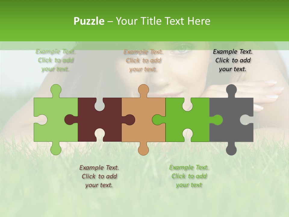 A Woman Laying In The Grass With Her Hands On Her Chest PowerPoint Template