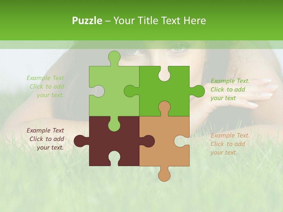 A Woman Laying In The Grass With Her Hands On Her Chest PowerPoint Template