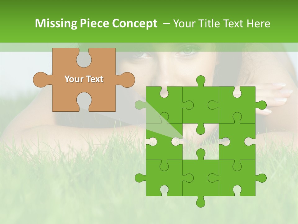 A Woman Laying In The Grass With Her Hands On Her Chest PowerPoint Template