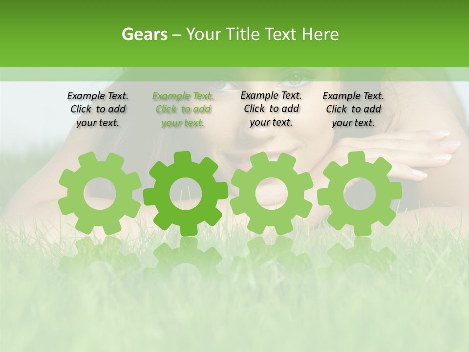 A Woman Laying In The Grass With Her Hands On Her Chest PowerPoint Template