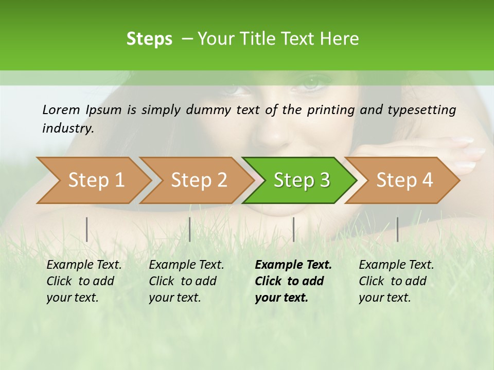 A Woman Laying In The Grass With Her Hands On Her Chest PowerPoint Template