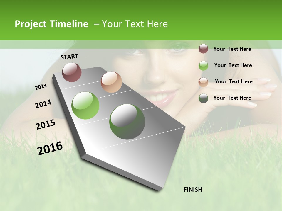 A Woman Laying In The Grass With Her Hands On Her Chest PowerPoint Template