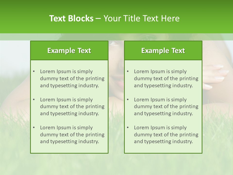 A Woman Laying In The Grass With Her Hands On Her Chest PowerPoint Template