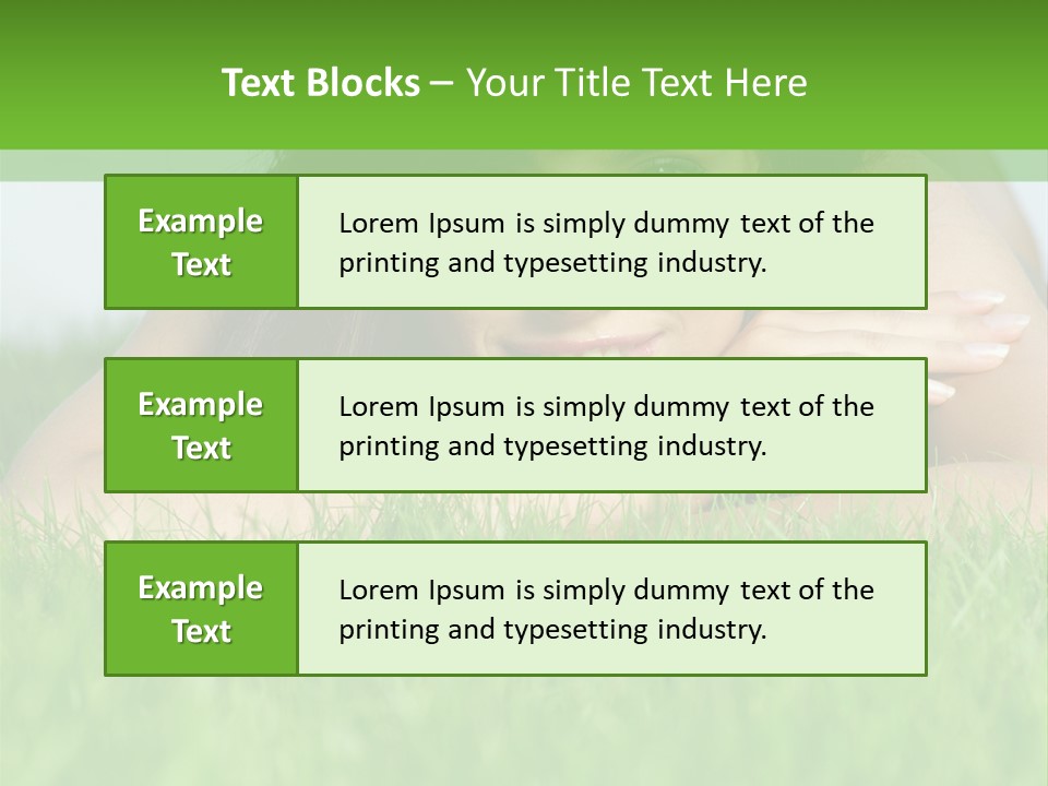 A Woman Laying In The Grass With Her Hands On Her Chest PowerPoint Template