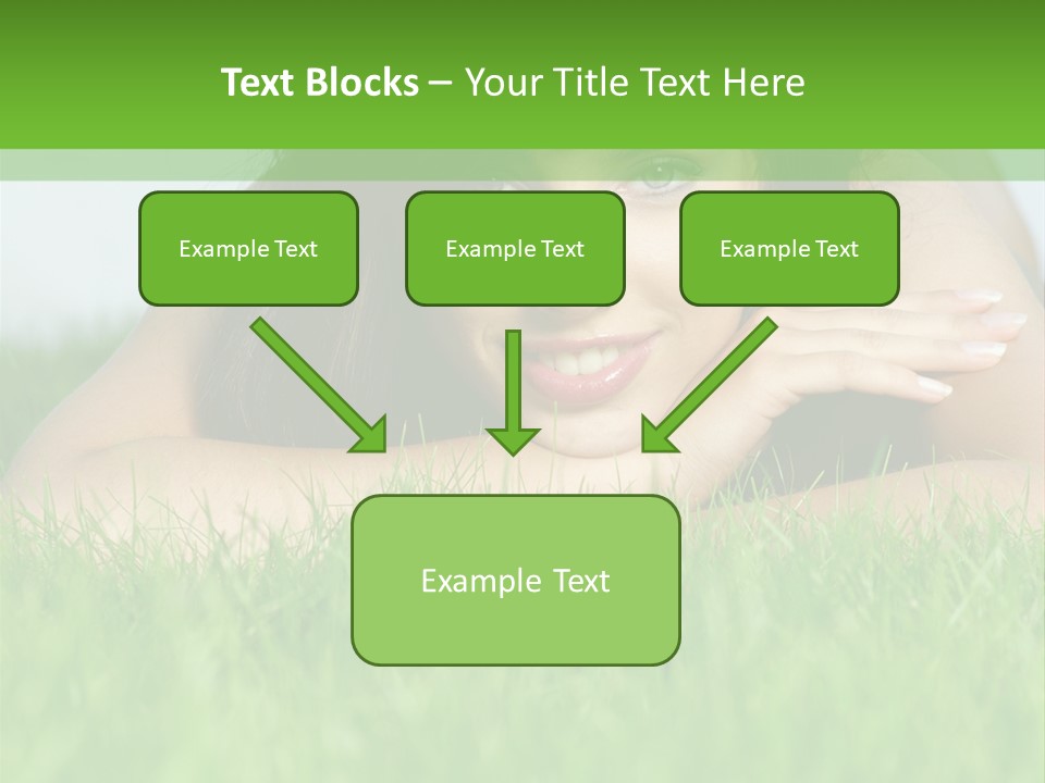 A Woman Laying In The Grass With Her Hands On Her Chest PowerPoint Template