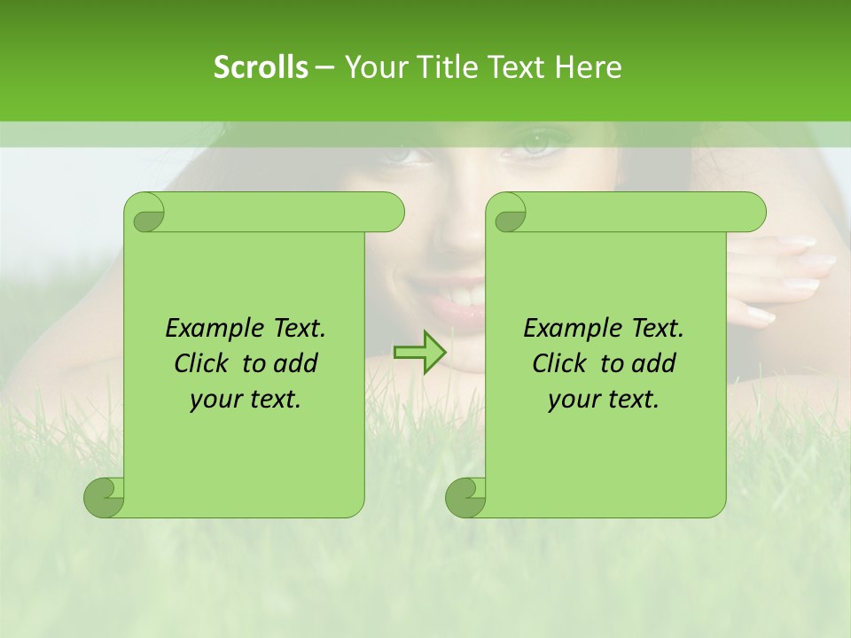 A Woman Laying In The Grass With Her Hands On Her Chest PowerPoint Template