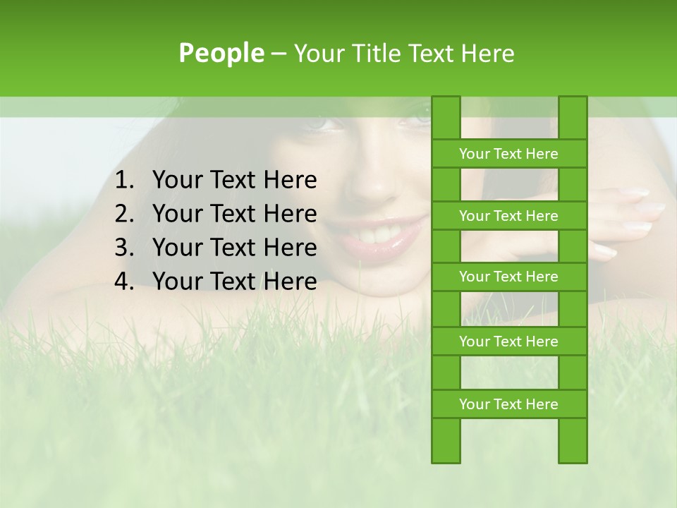 A Woman Laying In The Grass With Her Hands On Her Chest PowerPoint Template