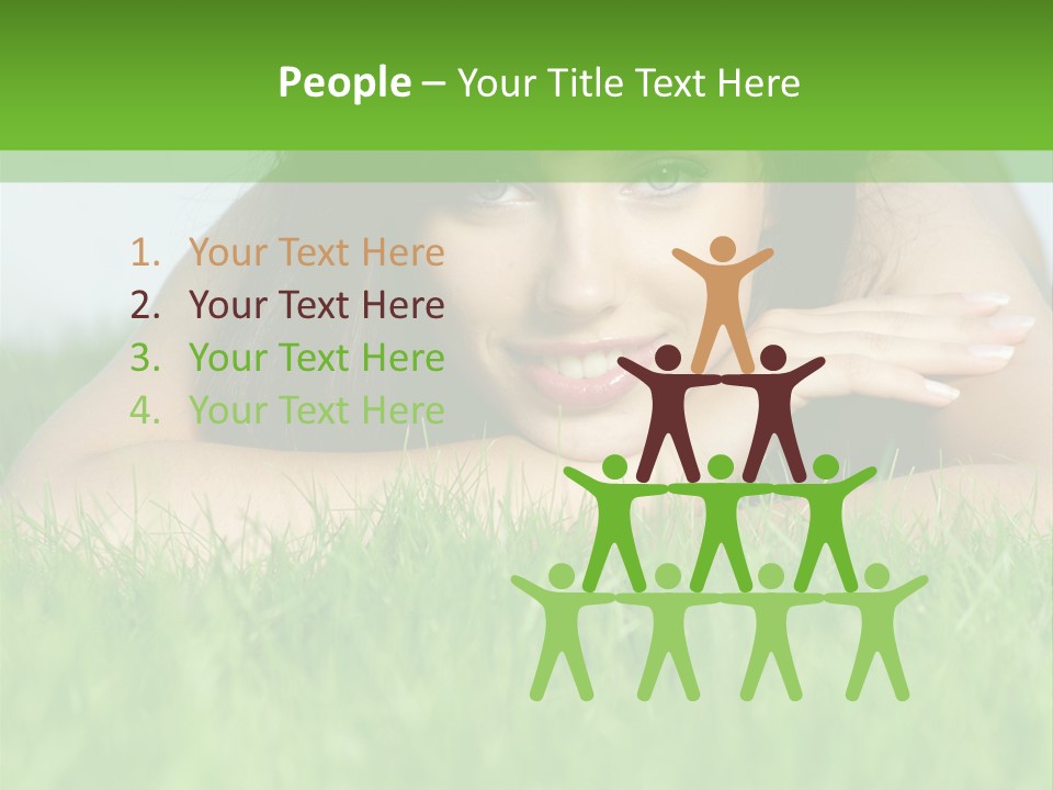 A Woman Laying In The Grass With Her Hands On Her Chest PowerPoint Template