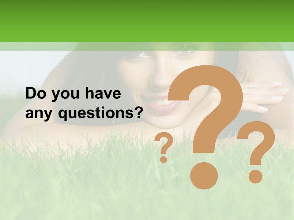 A Woman Laying In The Grass With Her Hands On Her Chest PowerPoint Template