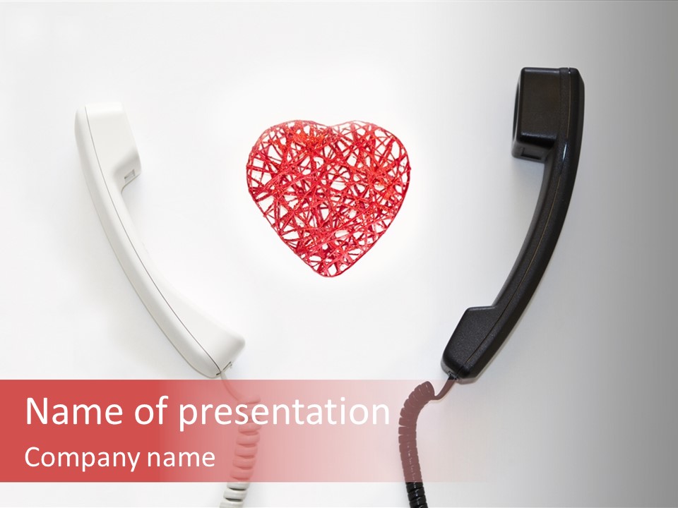 A Phone With A Red Heart On It PowerPoint Template