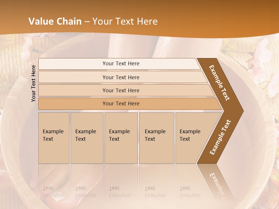 A Woman's Feet On A Wooden Bowl With Flowers PowerPoint Template