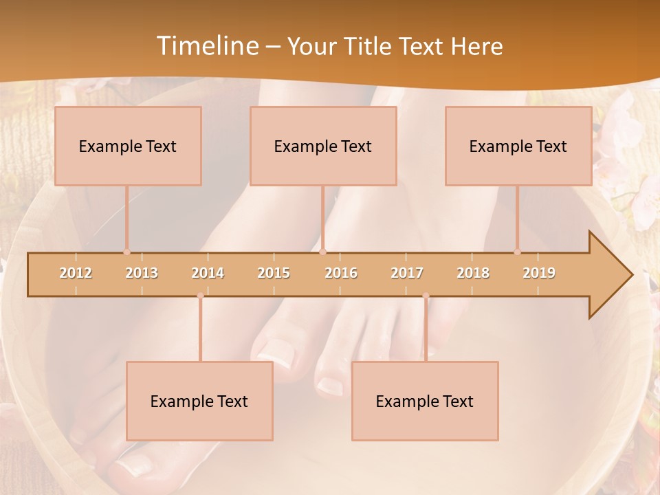 A Woman's Feet On A Wooden Bowl With Flowers PowerPoint Template