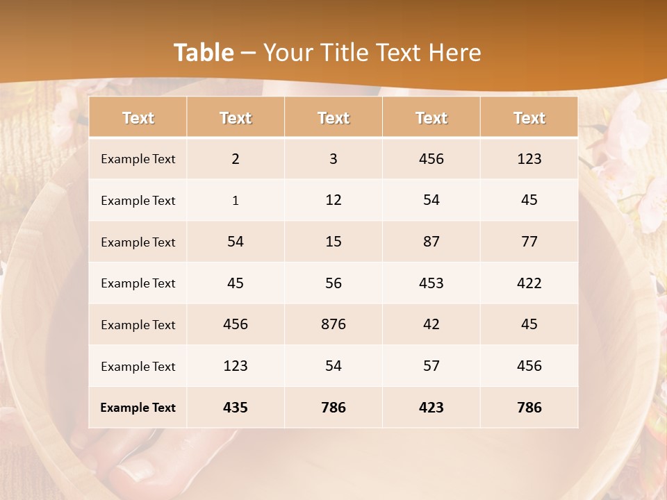 A Woman's Feet On A Wooden Bowl With Flowers PowerPoint Template