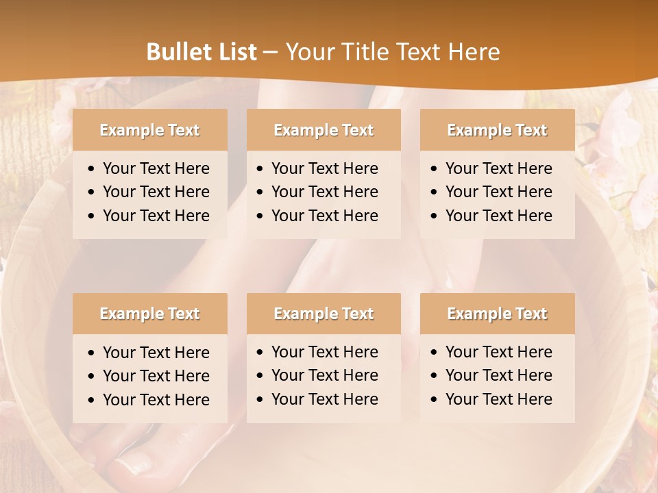 A Woman's Feet On A Wooden Bowl With Flowers PowerPoint Template