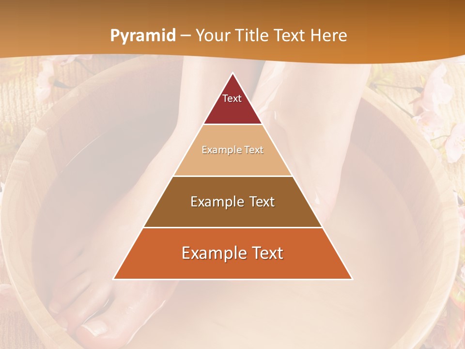 A Woman's Feet On A Wooden Bowl With Flowers PowerPoint Template