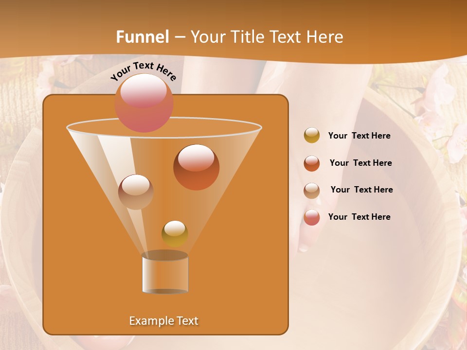 A Woman's Feet On A Wooden Bowl With Flowers PowerPoint Template