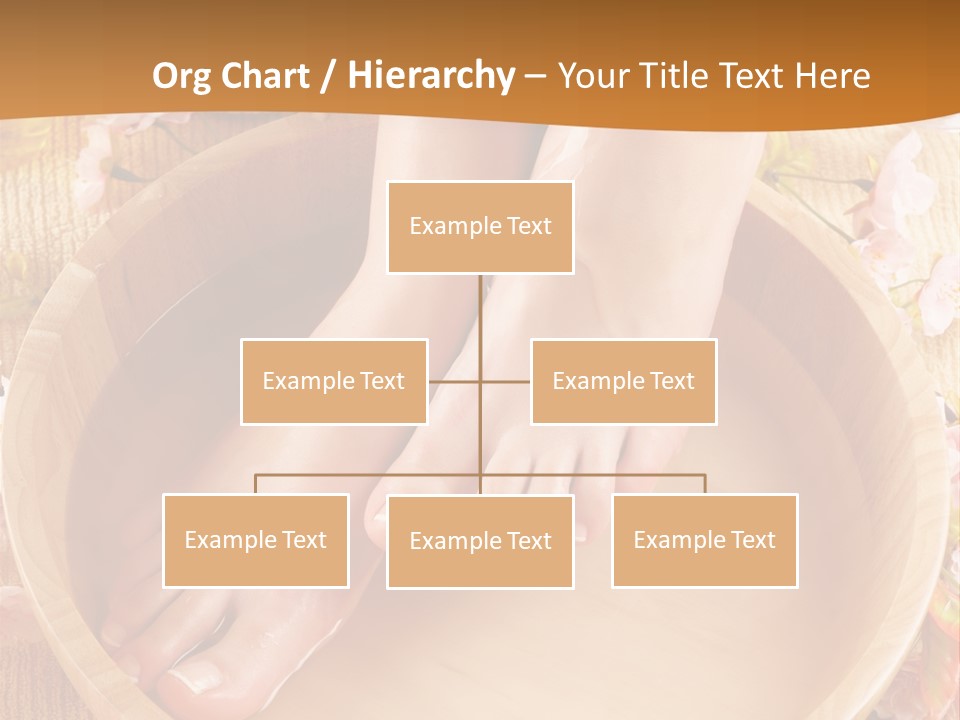 A Woman's Feet On A Wooden Bowl With Flowers PowerPoint Template