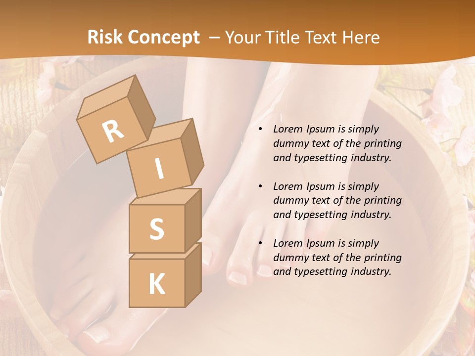 A Woman's Feet On A Wooden Bowl With Flowers PowerPoint Template