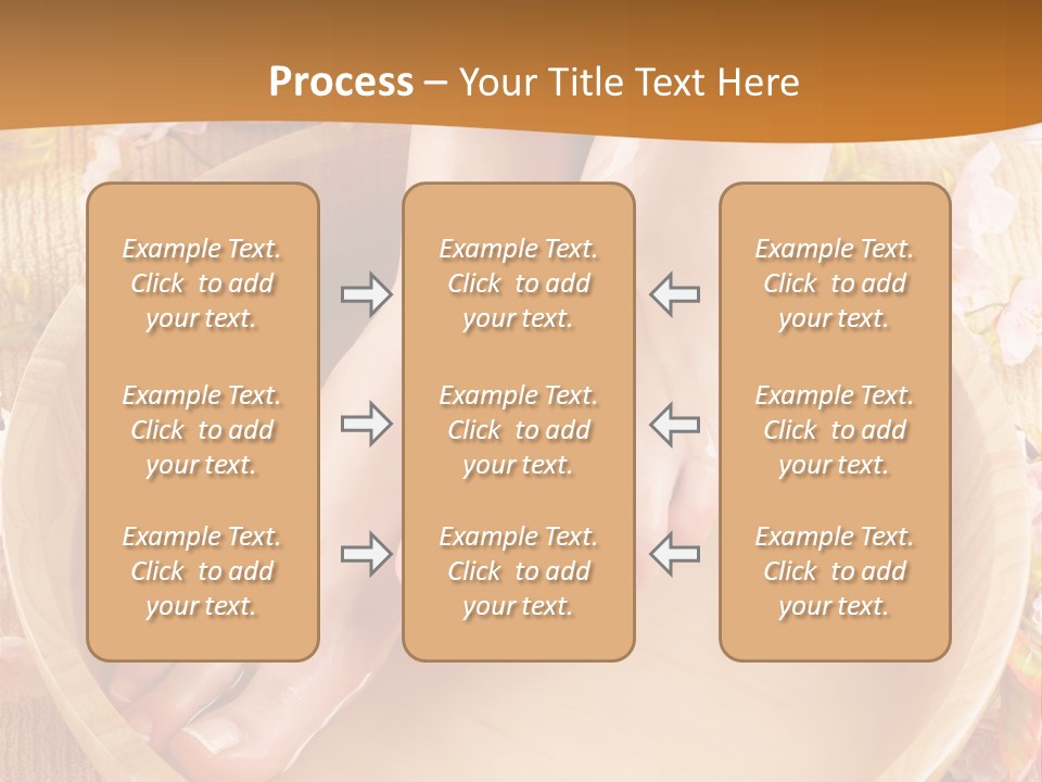 A Woman's Feet On A Wooden Bowl With Flowers PowerPoint Template
