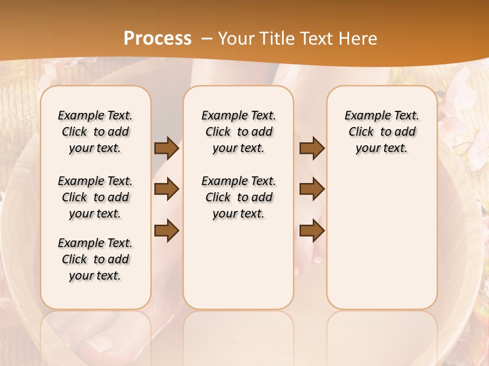 A Woman's Feet On A Wooden Bowl With Flowers PowerPoint Template