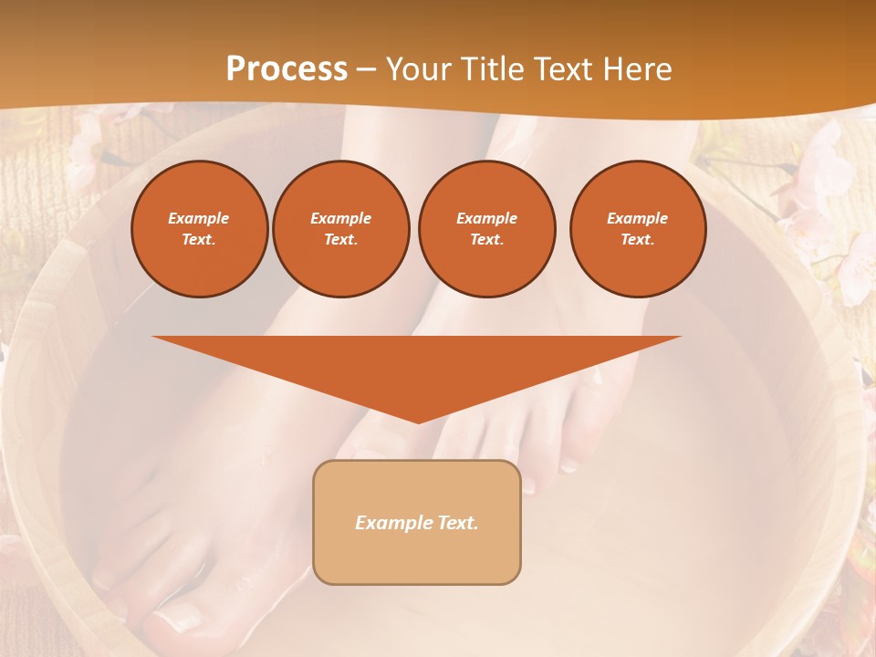 A Woman's Feet On A Wooden Bowl With Flowers PowerPoint Template