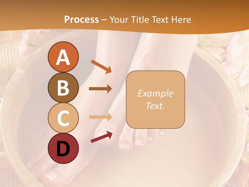 A Woman's Feet On A Wooden Bowl With Flowers PowerPoint Template