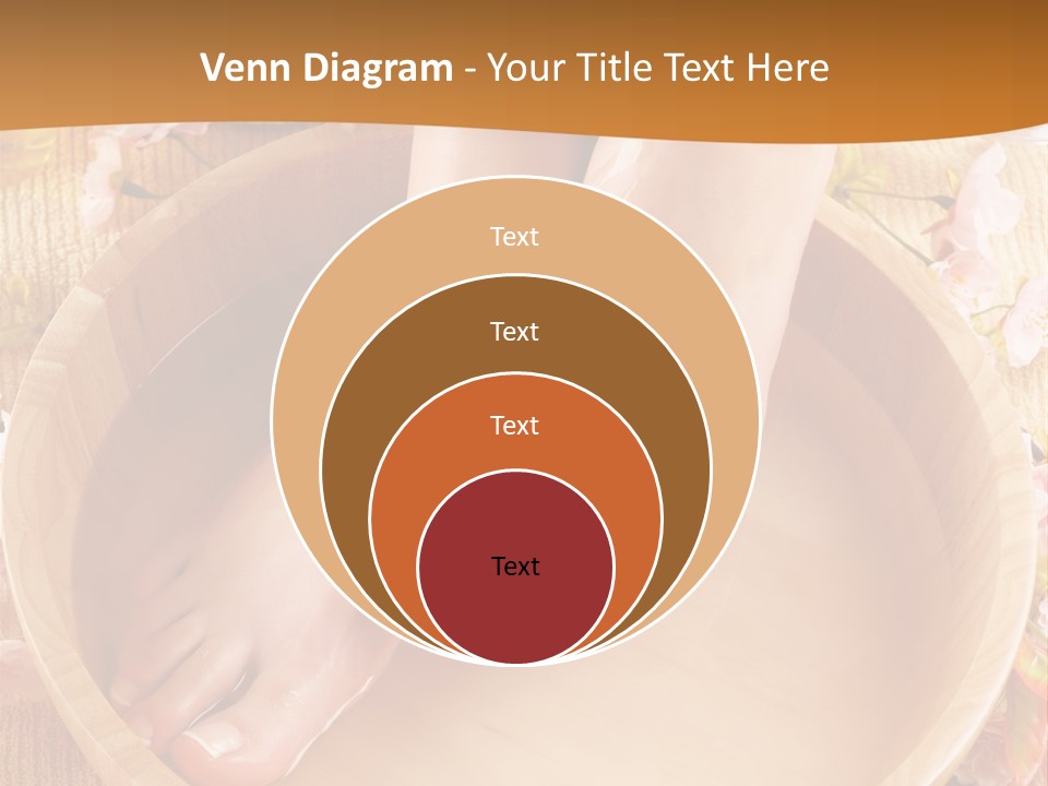 A Woman's Feet On A Wooden Bowl With Flowers PowerPoint Template