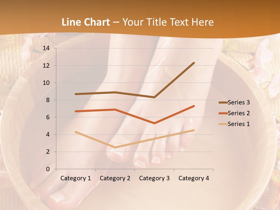 A Woman's Feet On A Wooden Bowl With Flowers PowerPoint Template