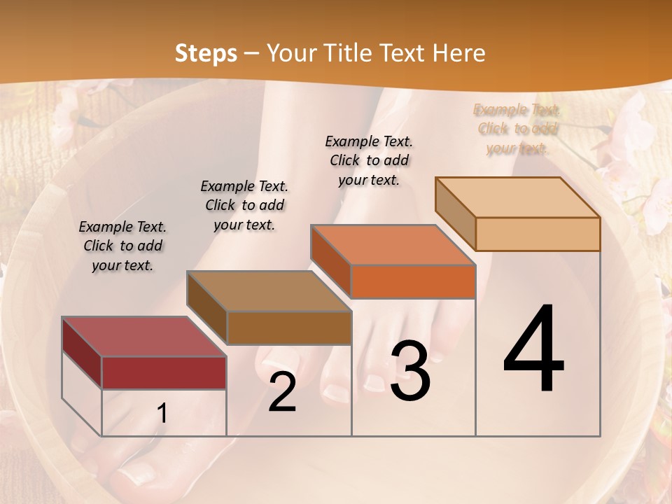 A Woman's Feet On A Wooden Bowl With Flowers PowerPoint Template