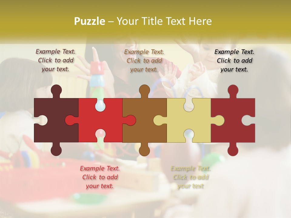 A Woman Is Playing With Children In A Room PowerPoint Template