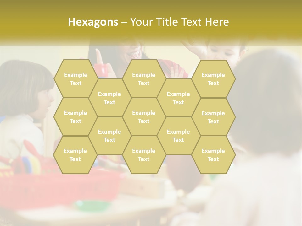 A Woman Is Playing With Children In A Room PowerPoint Template