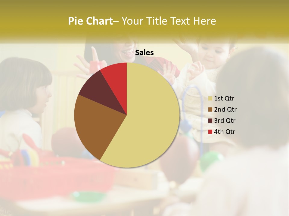 A Woman Is Playing With Children In A Room PowerPoint Template
