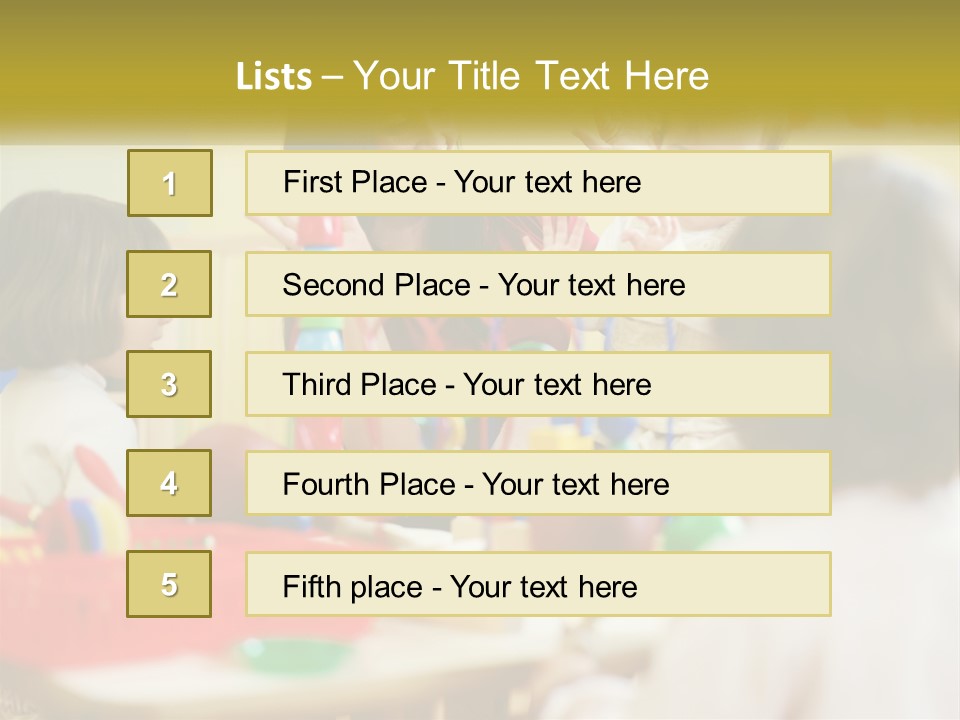 A Woman Is Playing With Children In A Room PowerPoint Template