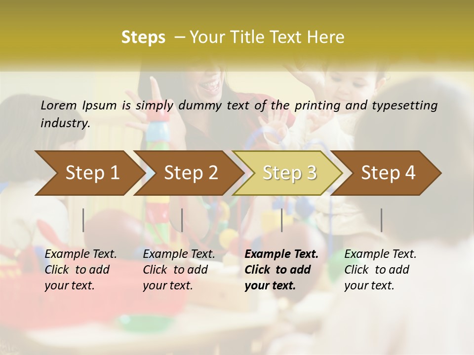 A Woman Is Playing With Children In A Room PowerPoint Template