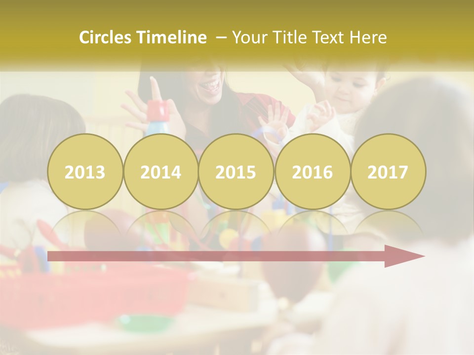 A Woman Is Playing With Children In A Room PowerPoint Template